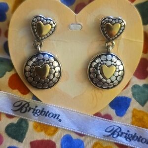 Brighton Silver and Gold Heart Earrings